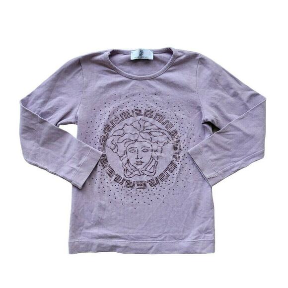 Young Versace Lavender Rhinestone Logo Tee - Picture 1 of 8